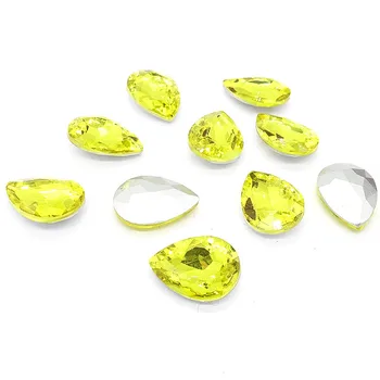 

Lemon yellow 7x10mm 10x14mm13x18mm18x25mm20x30mm Faceted Crystal Glass rhinestones Teardrop beads DIY