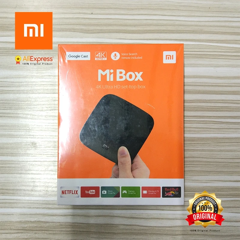 Mi Box К 4 к Ultra HD приставка глобальная Xiao mi Оригинальный Google Cast голосовой поиск пульт