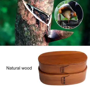 

Natural Wooden Japanese Lunch Box Double Layer Bento Box Outdoor Picnic Kid Student School Dinnerware Food Container Storage