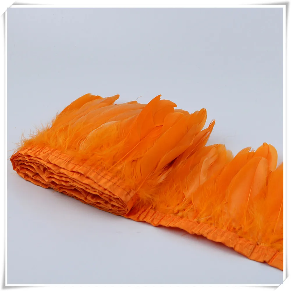 7 orange goose feather fringe 5