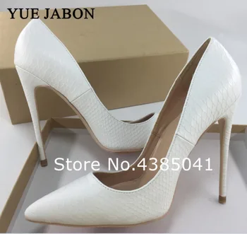 

YUE JABON New Sexy Pointed Toe High Heel Pumps Leather Thin Heels Woman Shoe White Dress Heels shallow mouth high heels pumps