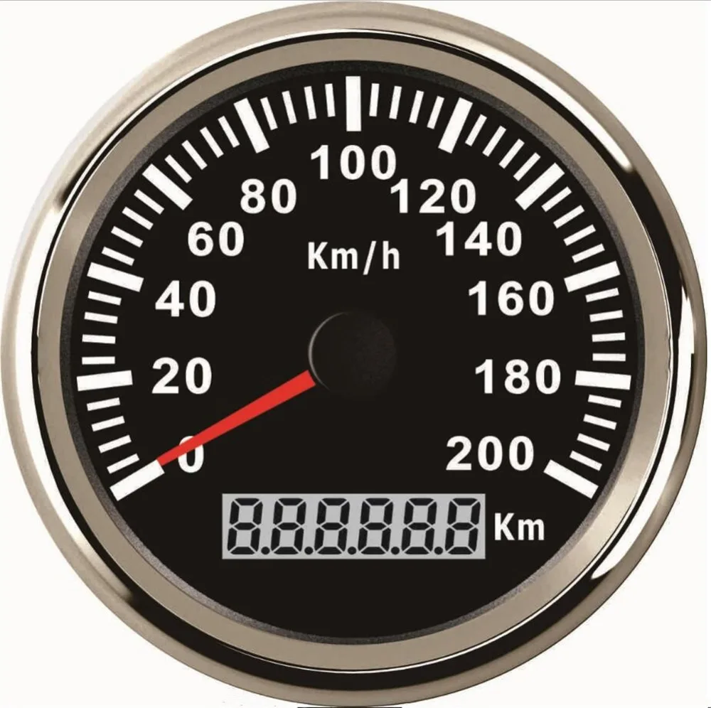 Free Shipping 1pc Lcd Gps Speed Mileometers 85mm Speedometers Blue Backlight 9-32vdc 0-200Km/h Auto Gauges with Antenna - Цена: 5 410,00 руб.