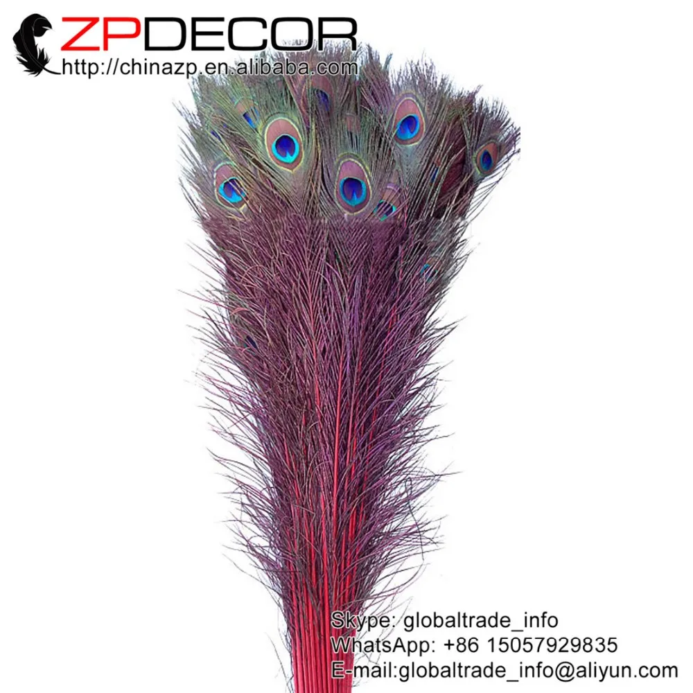 Zpdecor Hot Sale 200pc Lot 90 100 36 40inch Top Quality Beautiful Nature Dyed Burgundy For Christmas Decoration Peacock Feather Burgundy Knitwear Burgundy Scarvesburgundy Lace Aliexpress