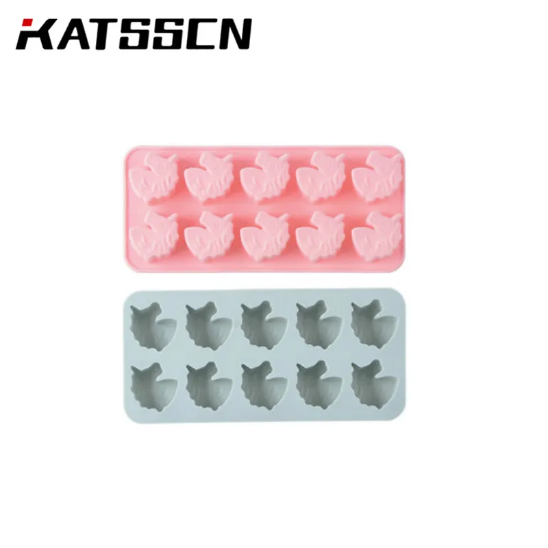 

10 Unicorns Silicone Cake Molds Blue and Pink Color Handmade DIY Chocolate Mold Ice Cream Cake Complementary Baking Mold