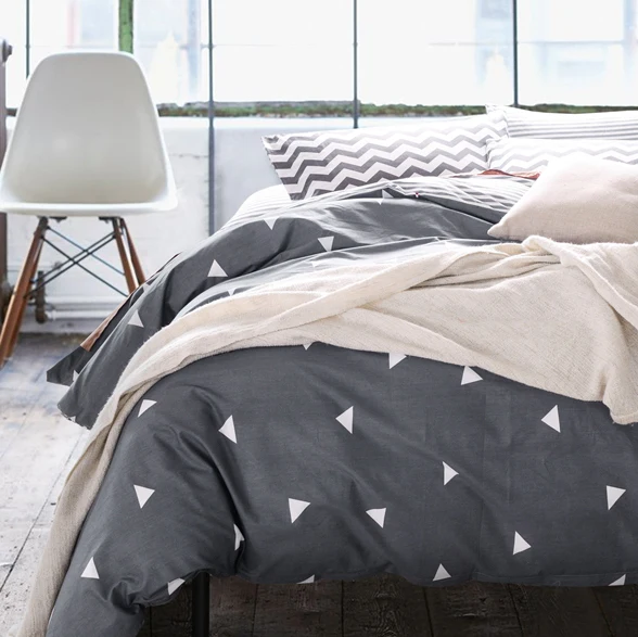 High count density cotton Duvet covers set,Black bedding set,Double