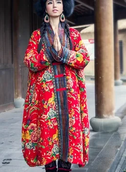 

Product release in the winter of 2015, the original design more loose big yards of cotton women's long cotton-padded clothes