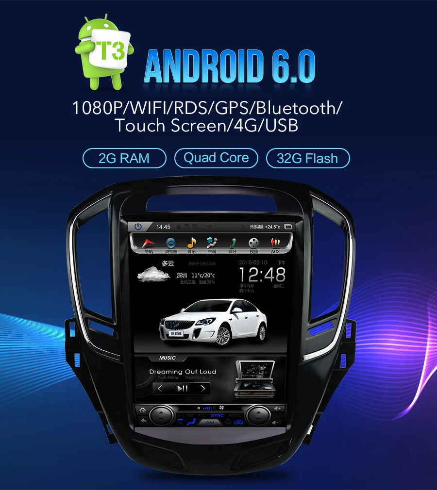 Flash Deal 10.4"Touch Screen Android 7.1 Car GPS Navigation Multimedia For Opel Insignia CD300 CD400 Regal Vauxhall 2014-2016 Auto Radio 0