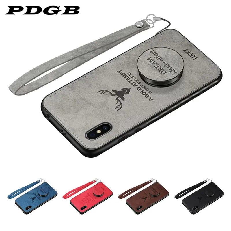 

PDGB Rugged TPU Case for Meizu 16s 16 16X 16th Plus Capa Meizu Note 8 9 Cloth Case Cover Cat Elk Deer Shell Support Car Holder