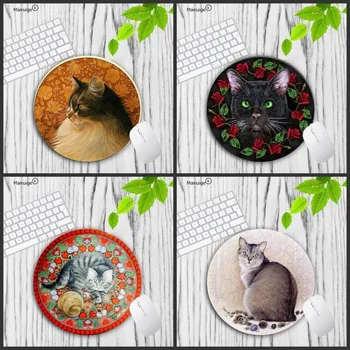 

Mairuige Hot Cute Cat Head Lock Edge 20*20cm or 22*22 cm Mouse Pad Speed Control Mat Round Mouse pad