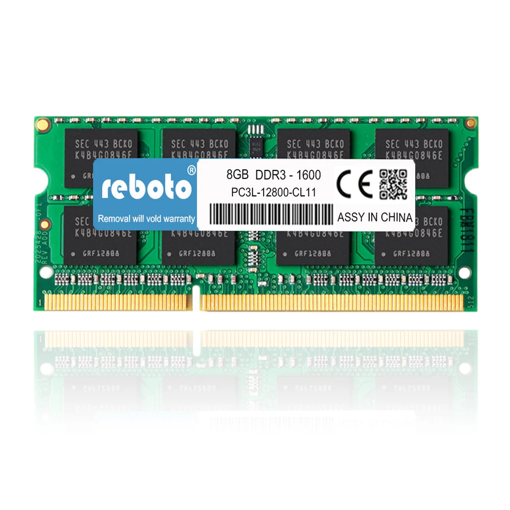 Reboto DDR3L 4 Гб 8GB1600MHZ PC3L 12800S низкого напряжения 1 35 V CL11 SODIMM 204pin оперативная память для