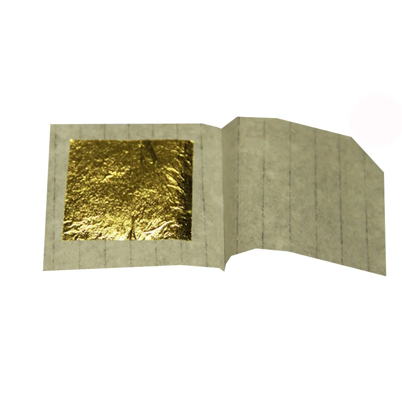 

10pcs/Set 24K Gold Foil 98% Pure Gold Leaf Sheets DIY Craft Gilding Paper for Food Furniture Decoration 43.3*43.3mm