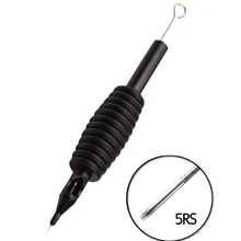 EZ-681-5RS, 19 мм, 40 шт., Одноразовые стерилизованные ручки для татуировки, трубка с подходящими иглами для татуировки, 5RS, для тату-машины, поставка татуировки