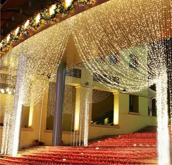 

220V RGB 300 LEDS 3M*3M Christmas Garlands LED String Lights Fairy Xmas Party Garden Wedding Decoration Curtain Lights