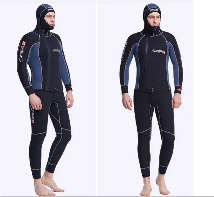 Dive& Sail 5 мм гидрокостюм для мужчин с капюшоном неопрен Дайвинг костюм для дайвинга подводная одежда 2 шт. снаряжение для дайвинга для мужчин t