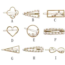 Женская жемчужная Бриллиантовая заколка для волос, заколка-гребень, аксессуар, геометрические заколки для волос для женщин