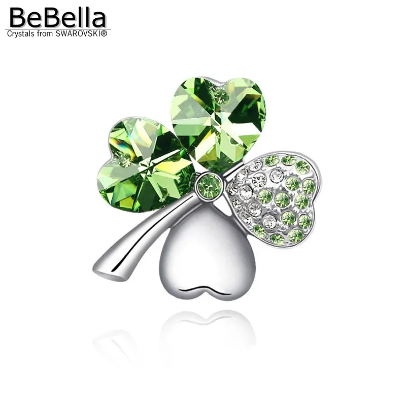 

BeBella Women crystal clover brooch Made with Swarovski Elements - 11 colors available