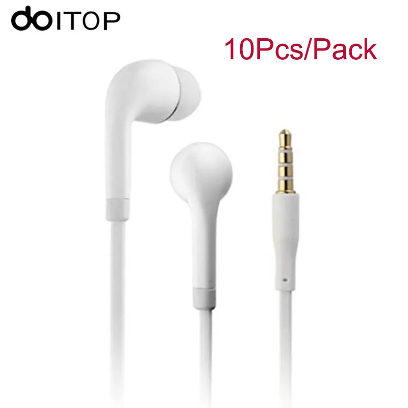 DOITOP 10pcs Universal Wired Earphone Headset Earbuds with Microphone for iPhone Samsung Xiaomi All Smartphone MP3 Wholesale 