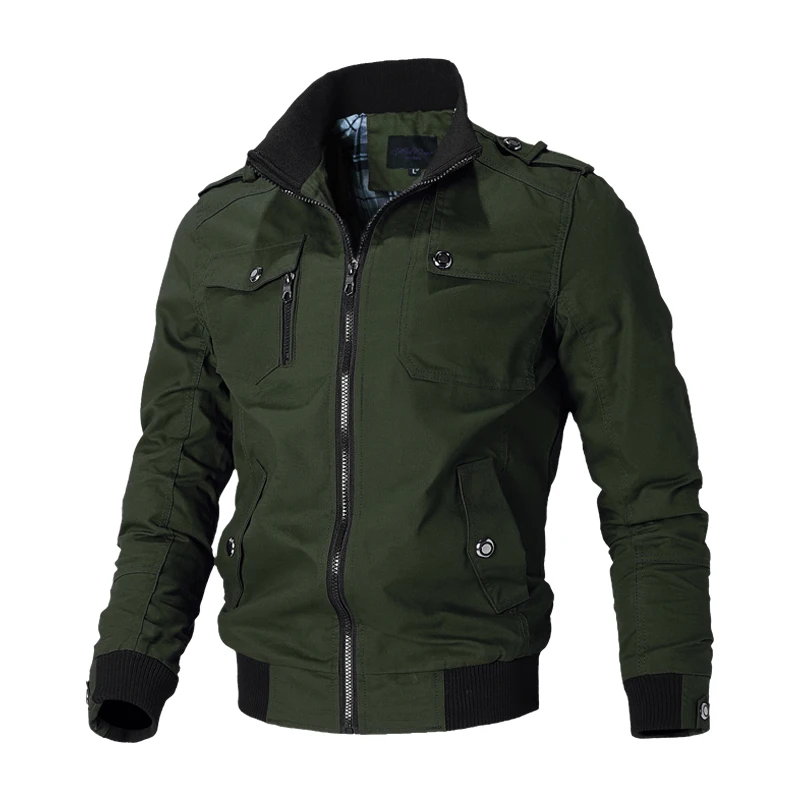 Brand Military Jacket Men High Quality Plus Size 4XL Men's Winter Autumn Thick Thermal Coat Casual Cotton Mens Jacket Coat 9903 - Цвет: Green