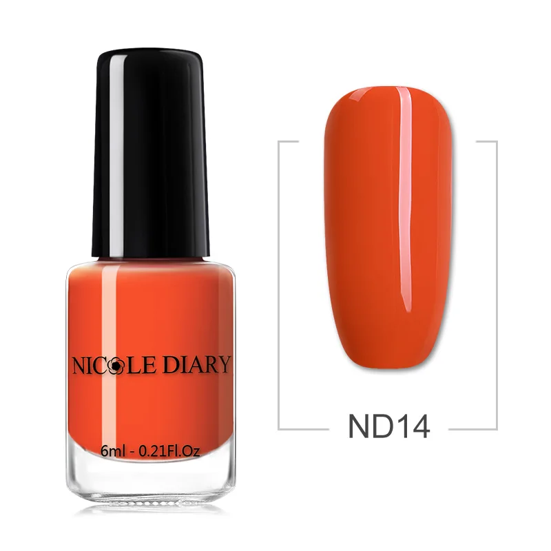 NICOLE DIARY 73 Colors Nail Polish Red Gray Glitter Pearl Nail Art Varnish Water-based Manicure Nail Art Lacquer 6ml - Цвет: Red ND14