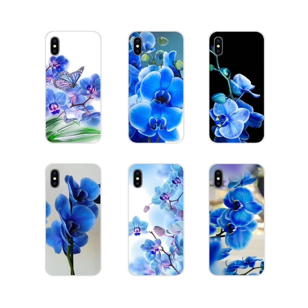 Blue Orchid Flower Wallpaper Artwork TPU Silicone Case For Apple iPhone X XR XS MAX 4 4S 5 5S 5C SE 6 6S 7 8 Plus ipod touch | Мобильные
