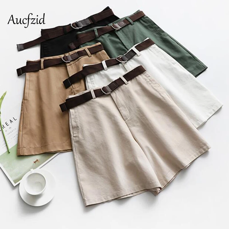 Aucfzid Летние повседневные шорты для женщин с высокой талией размера плюс тонкие