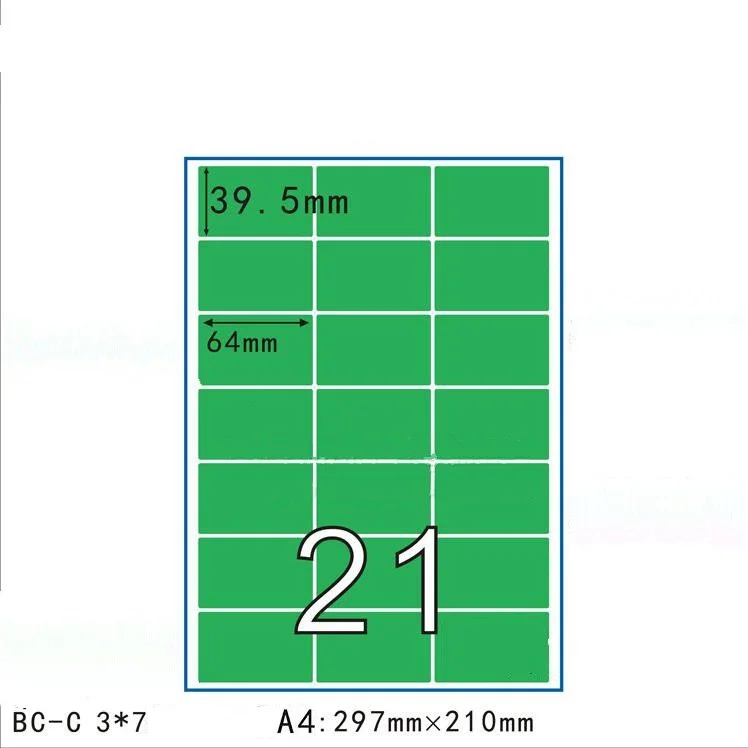 

50sheets 11 sizes Matt Green Self-Adhesive Kraft Paper Sticker In A4 Sheet Print Copy Label Event For Laser Inkjet Printer