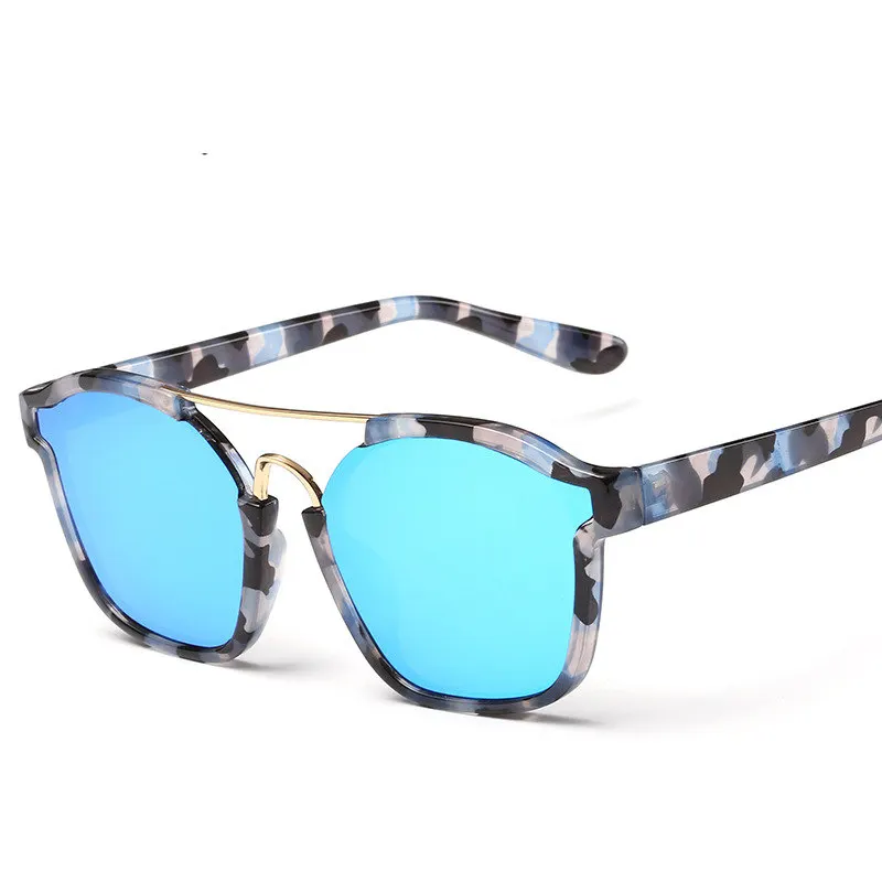 New Fashion Square ABSTRACT Sunglasses Women Brand Designer Reflective Coating Sunglass Female Sun font b Glasses