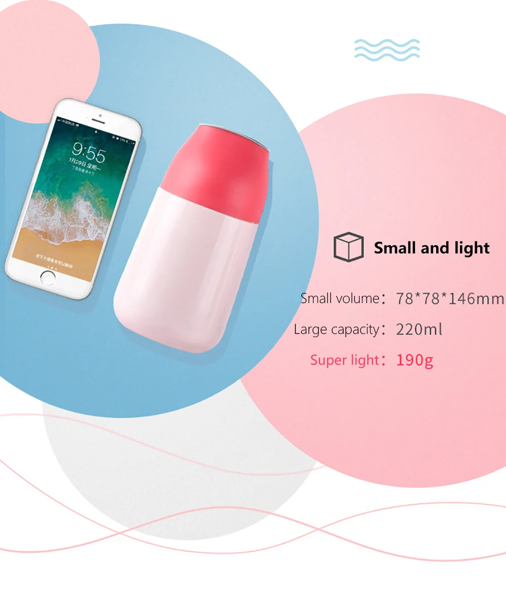 Xiaomi термальная бутылка Kiss Fish CC мини умная чашка вакуумная изоляция бутылка умный датчик температуры OLED дисплей экран