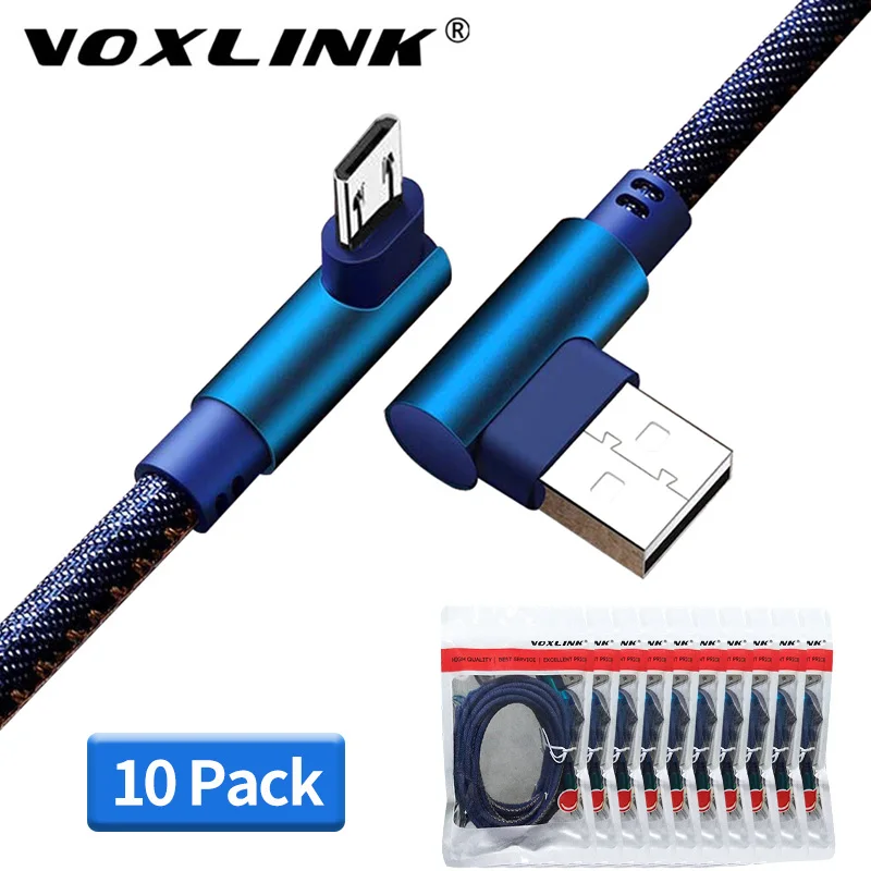 VOXLINK 10 упаковок Micro USB кабель для быстрой зарядки Data Cord Samsung/xiaomi/lenovo/huawei/HTC Android
