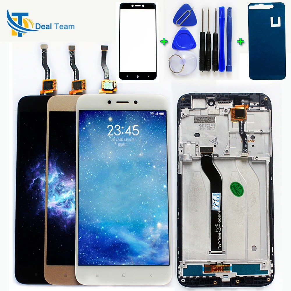 

Replacement LCD display for Xiaomi Redmi 5A 5.0 inch Touch Screen Digitizer Assembly Frame Black white Gold with Free Tools