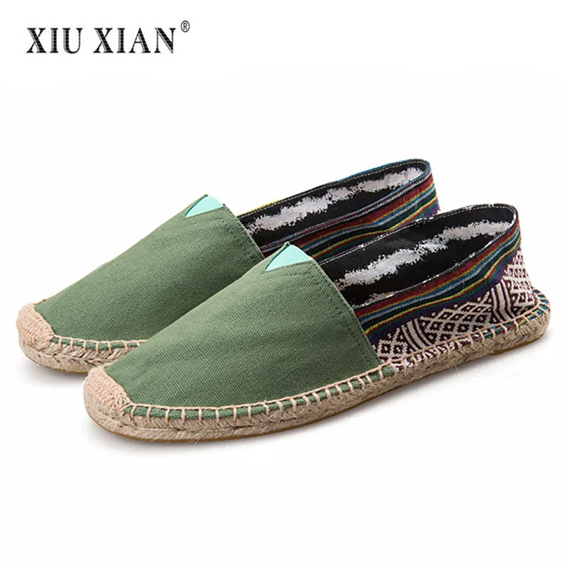 

2018 Summer New Fashion Women Loafers Canvas Cloth Weaving Design Lovers Flats Big Size35-45 Non Slip Driving Couple Casual Shoe