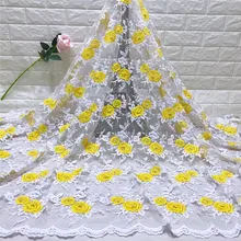 2019 Latest French Milk silk Laces Fabrics High Quality Tulle African Laces Fabric For Wedding Nigerian Tulle Lace Material 510
