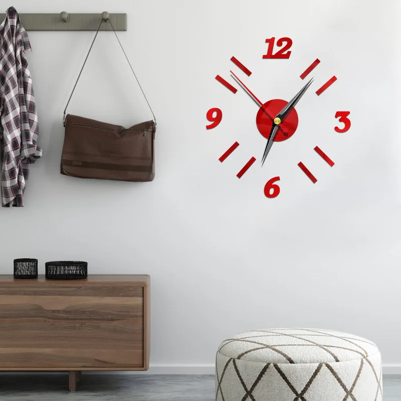 

Classic 3D DIY Mirror Living Modern Design Home Room Decoration Time Wall Clock Wall Stickers