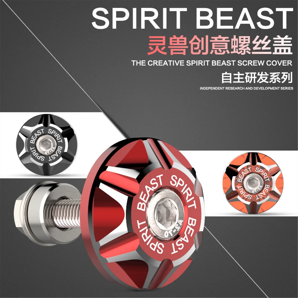 

SPIRIT BEAST Car Scooter ATV Motorcycle License Plate Screw Cap Nut Cover Jdm Auto Accessories for Yamaha Peugeot Honda Bmw Ktm