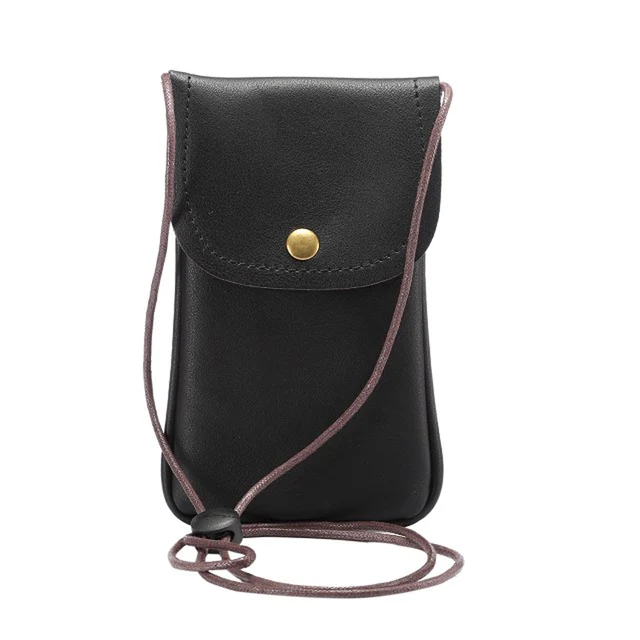 Stylish and Practical Leather Shoulder Pocket Wallet Case for Smartphones