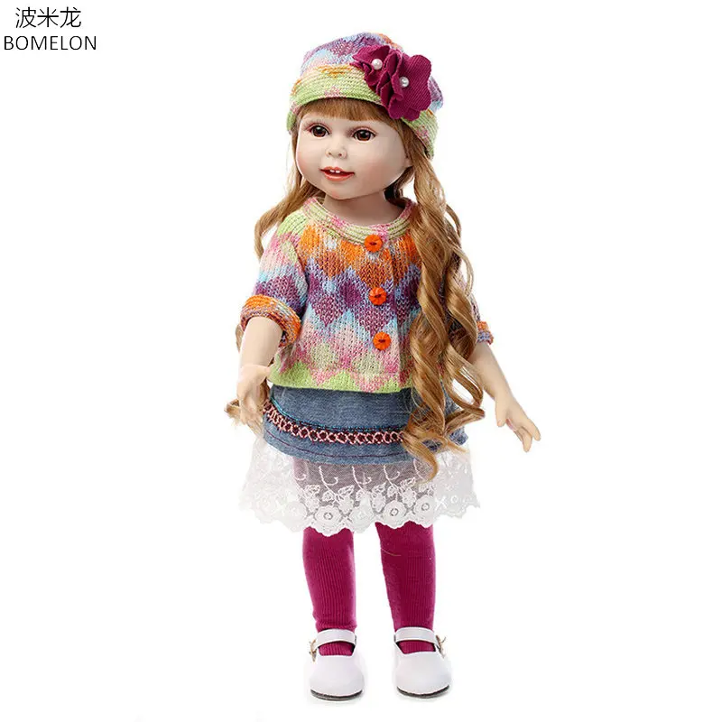 

18inches Fashion American Girl Doll 45cm Full Vinyl Body Reborn Doll Baby Alive Boneca Lifelike Toys for Children Birthday Gift