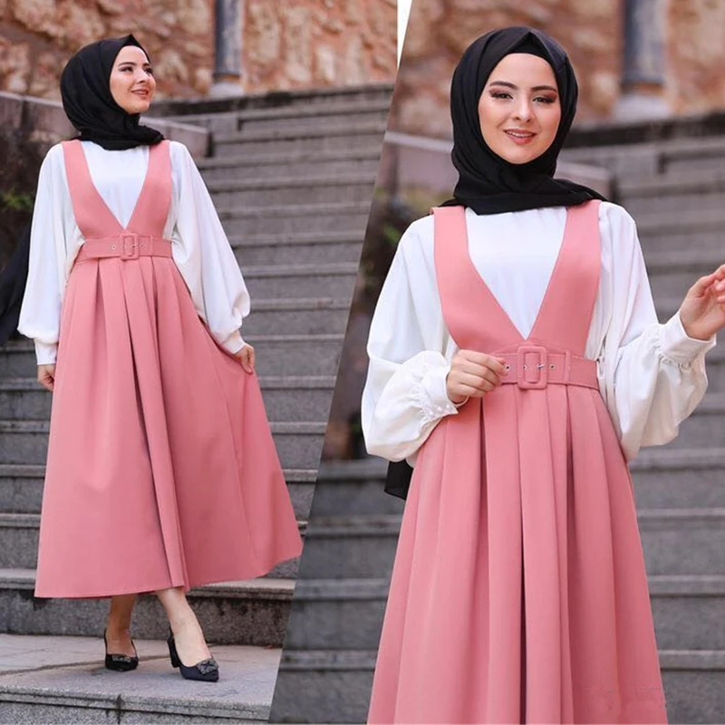 Кафтан Дубай Abaya Турция мусульманское платье на ремешках Женская Caftan Marocain сатер