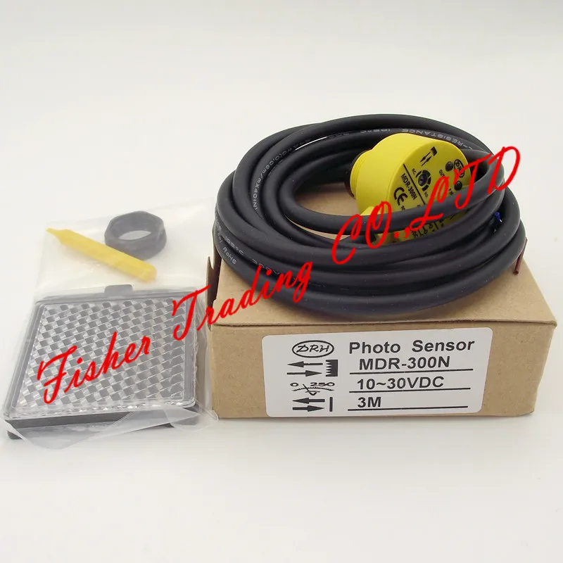 

Brand new vertically installed M18 diameter retroreflective photoelectric switch,3M long detective distance