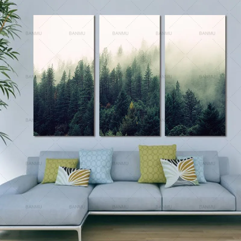 

Wall art the forest posters Picture landscape canvas painting and prints home decoration painting art print on canvas no frame