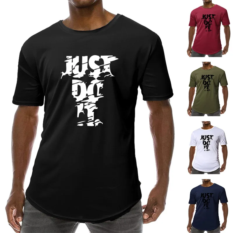 

New 2019 Printed Short Sleeve T shirt with Letter Printed Circle Bottom