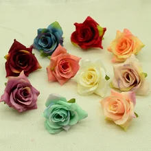 10 шт. Шелковая Роза голова diy Подарочная коробка поддельные пластиковые цветы скрапбук diy Рождество Домашний декор Свадебные аксессуары Искусственные цветы