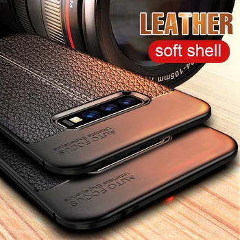 

500PCS Luxury Phone Case For Samsung Galaxy S10 5G S10E S9 Plus S8 S7 Edge Note 10 Pro 9 8 Leather Litchi Pattern Soft TPU Cover