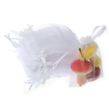 

Wholesale 100pcs/lot organza bag Jewelry Bag white Gift Packaging Bags & Pouches Favor Wedding Christmas 7*9cm