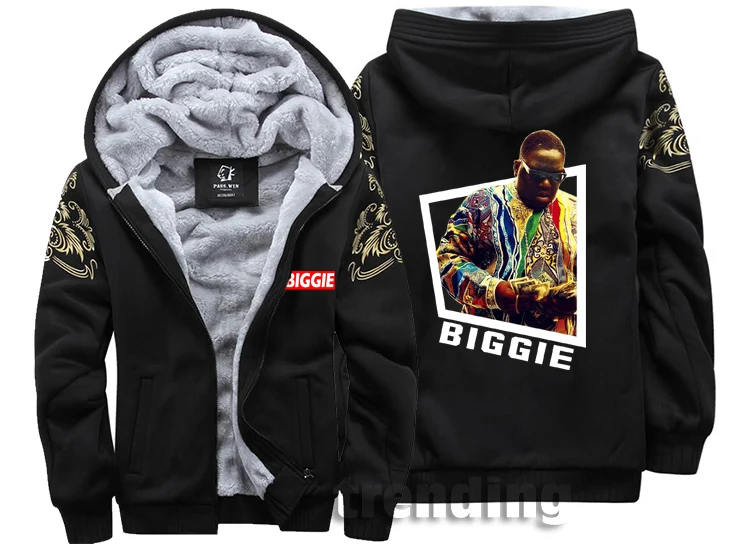 

Fashion Men women Warm Thick Coat Jacket winter warm biggie tupac hip hop rap concert Street velvet Sweatshirt top Hoodies