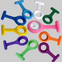 Shellhard 1 шт медсестры часы+ 10 шт случайный цвет силиконовый чехол Модный светящийся ручной профессиональный Медицинский Брошь Брелок карманные часы