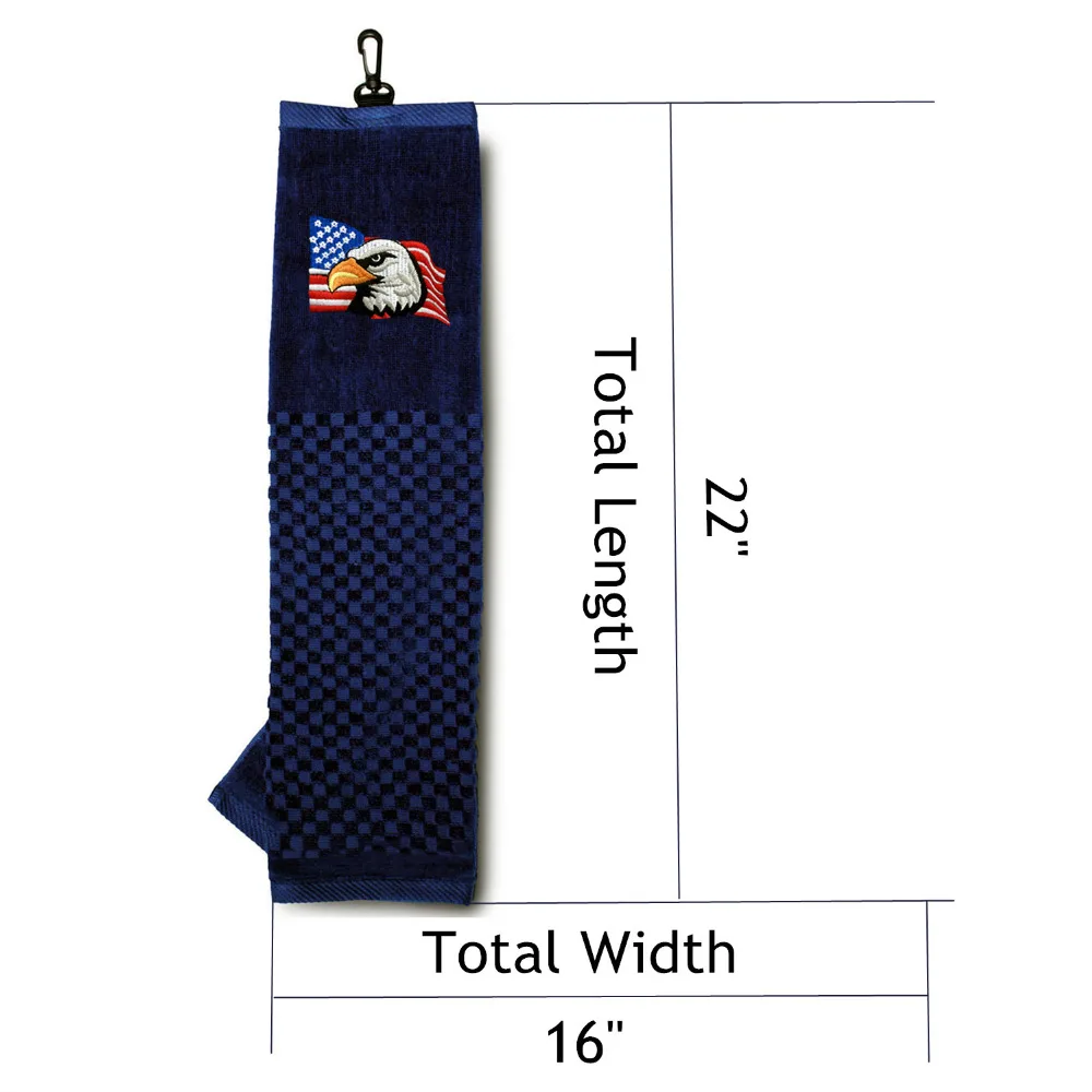 منشفة جولف كليب ثلاثي أضعاف 100% القطن 16 ''x 24'' بوصة مريحة الرياضية لينة المملكة المتحدة/الولايات المتحدة الأمريكية العلم النسر المناشف لاعب هو...