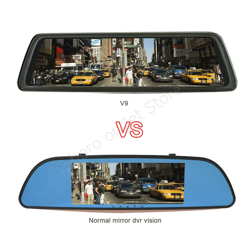 V9 10 &quotFull Touch IPS 4G Android зеркало GPS FHD 1080P двойной объектив Автомобильный
