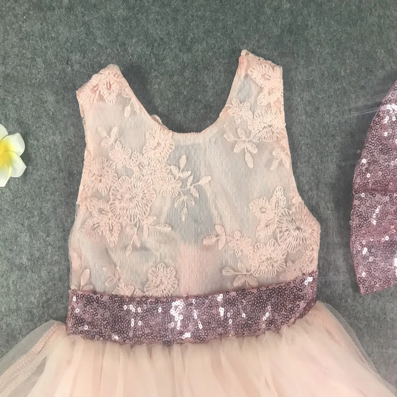 1-6year Female children Princess dress  Kids Clothing  sequined bow gauze girl's fashion vest dress (16)