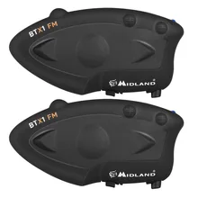2 pcs Midland BTX1 Motorcycle Helmet Headset Bluetooth Intercom Handsfree Interphone FM Rider-to-Passanger Intercom for 2 riders