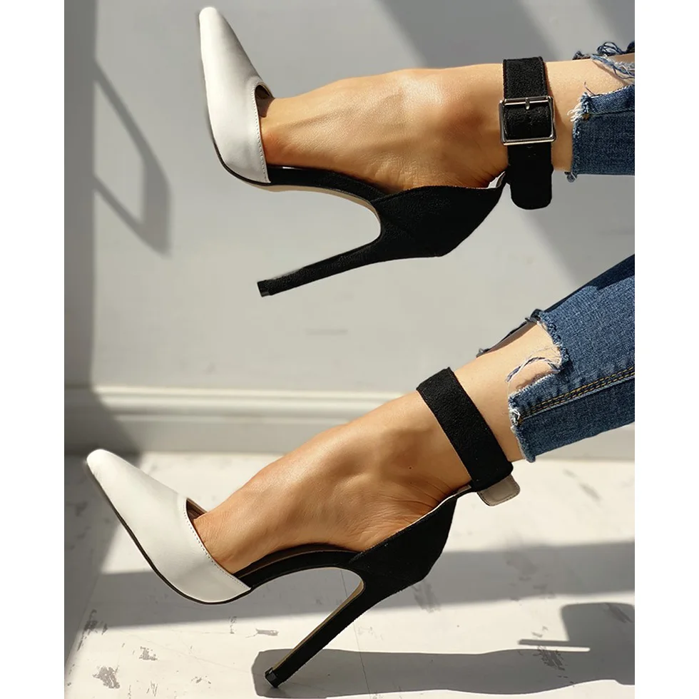 Women Summer Thin High Heels 12cm Buckle Peep Toe Gladiator Sandals Office Hollow Out Sandals Party Pumps Wedding Ladies Shoes